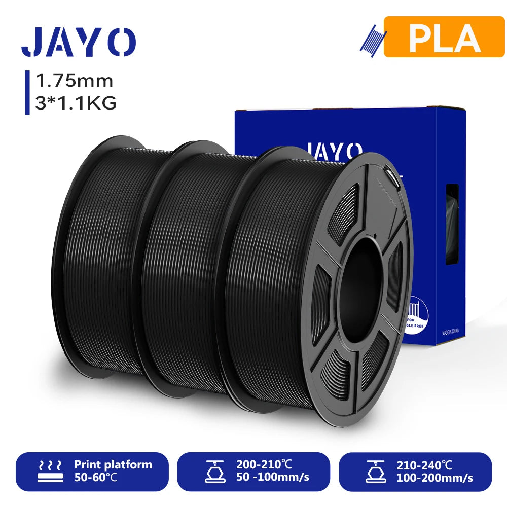 JAYO 3D PETG/PLA/PLA PLUS Printer Filament 1.75mm 3rolls 100% No Bubble non-toxic 3D Printing Materials for 3D Printer&3D Pen