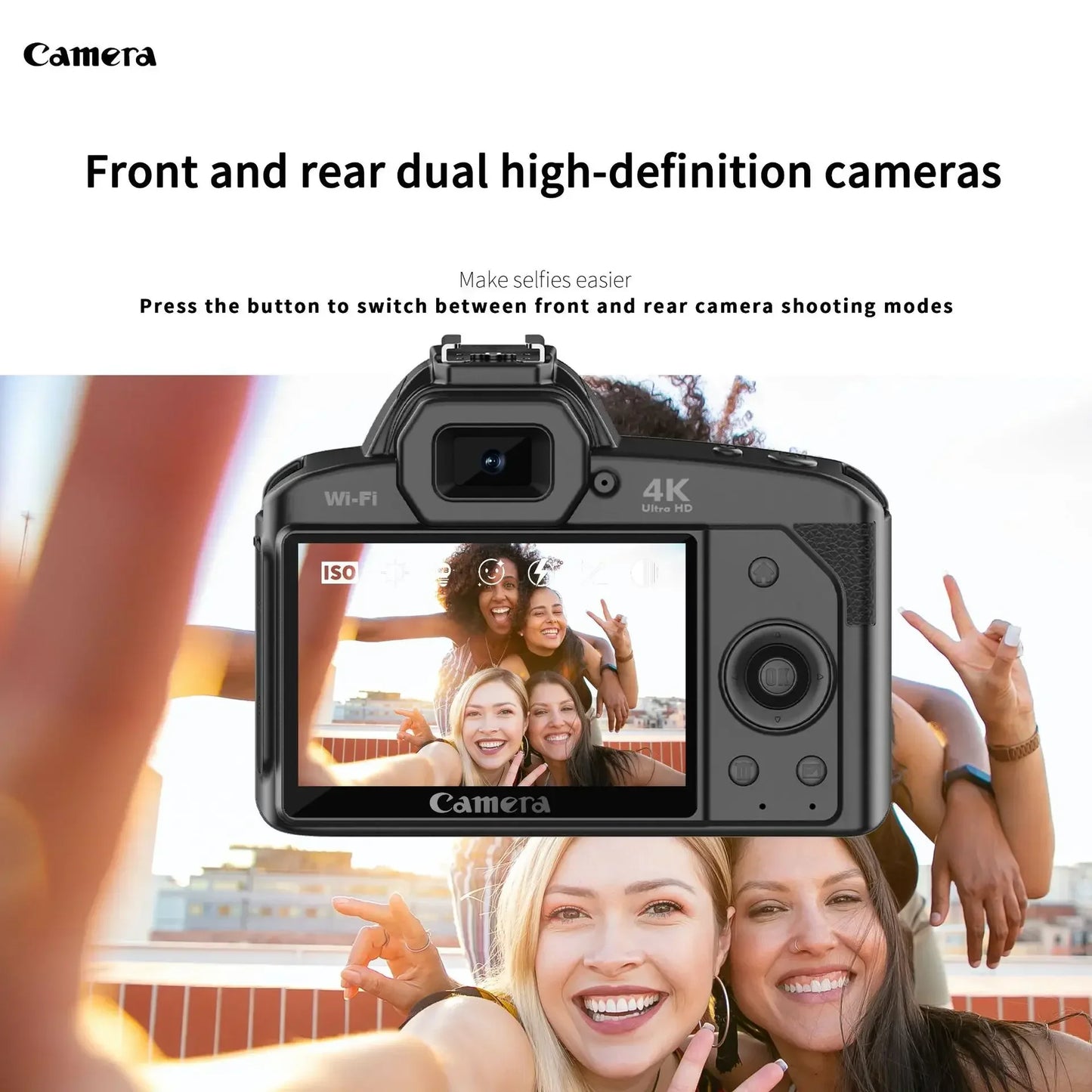 4K HD Professional Camcorder WIFI Webcam IR Night Vision Digital Camera Photography Video Recorder Instant Photo Time-Lapse Cam