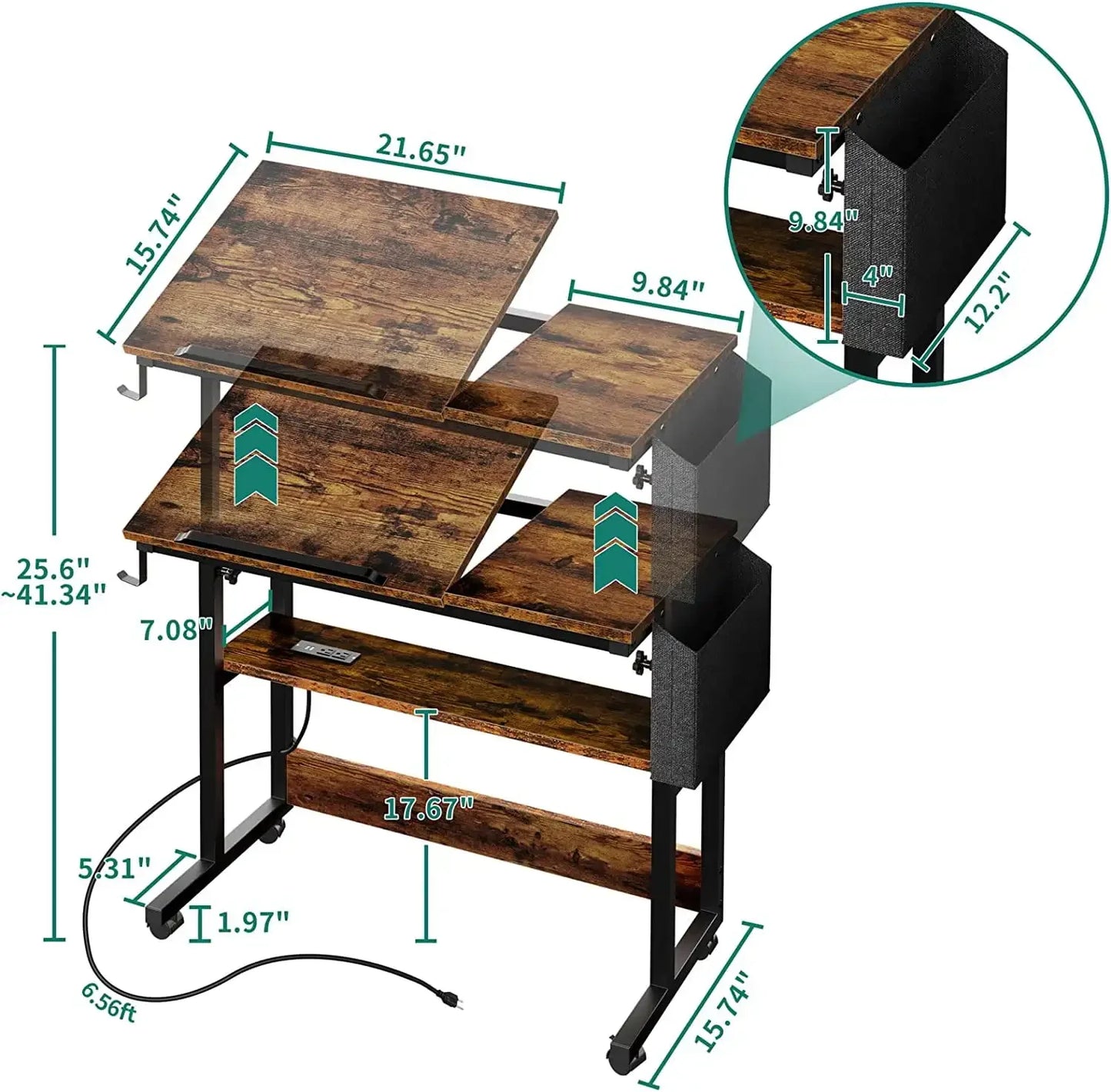 Room Desks Portable Laptop Table With Charging Station Computer Desk Furniture Office