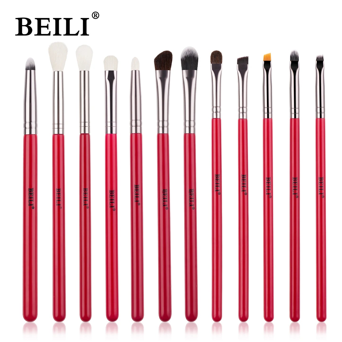 Professional BEILI Red Eye Makeup Brushes Tool Set