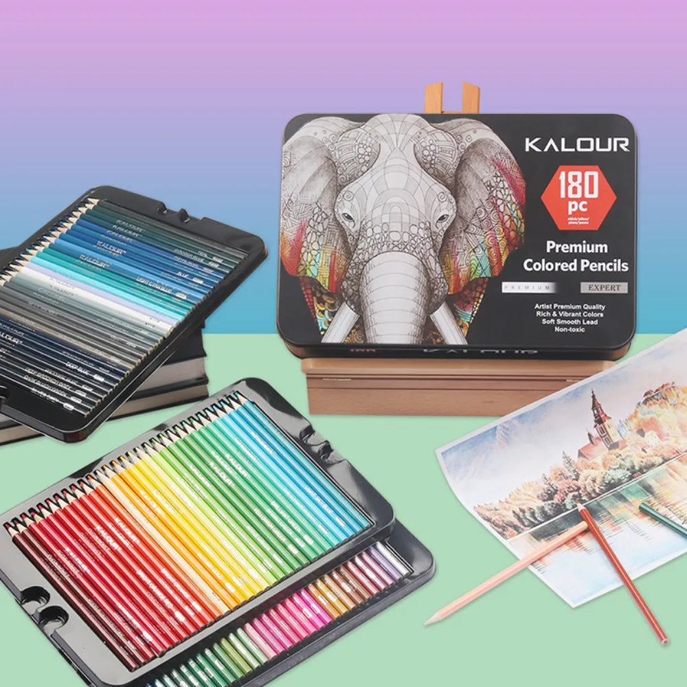 KALOUR 50/72/180/240/300 Pcs Oil Colored Pencils Set Professional Drawing Color Pencil For Artist Coloring Sketch Art Supplies