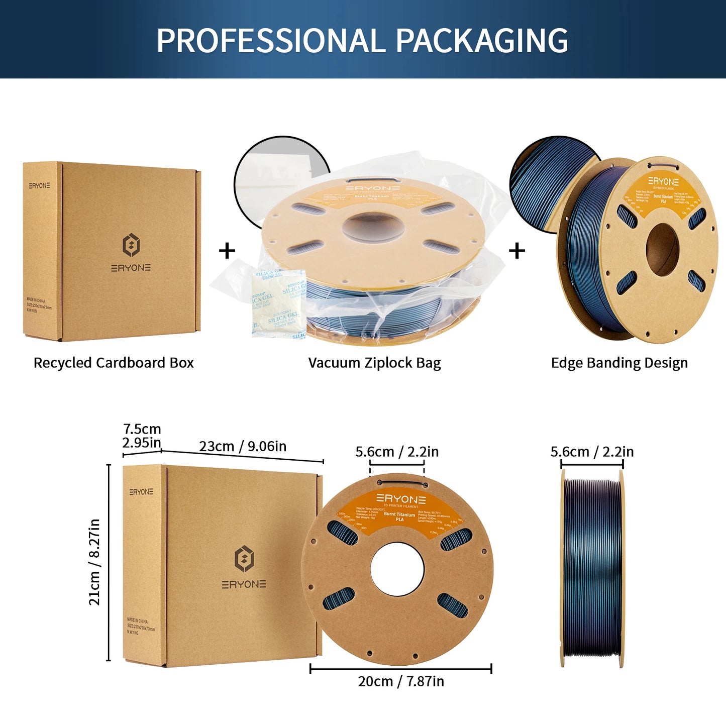 ERYONE Promotion PLA Burnt Titanium High Quality Filament 1KG 1.75mm ±0.03mm Filament For FDM 3D Printer Excellent Fluidity