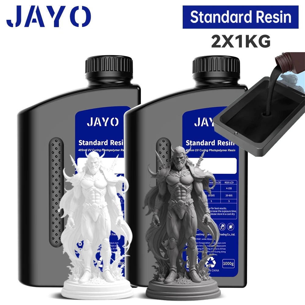 JAYO Standard /ABS-Like/ Water Wash 3D Printer UV Resin 405nm 2 Bottles For LCD 3D Printer Material For Printing Easy to Print