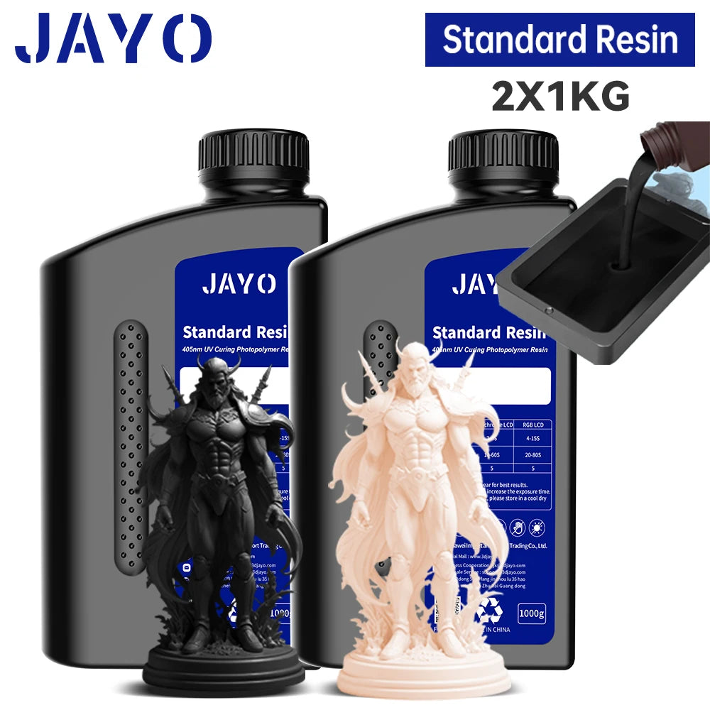 JAYO Standard /ABS-Like/ Water Wash 3D Printer UV Resin 405nm 2 Bottles For LCD 3D Printer Material For Printing Easy to Print
