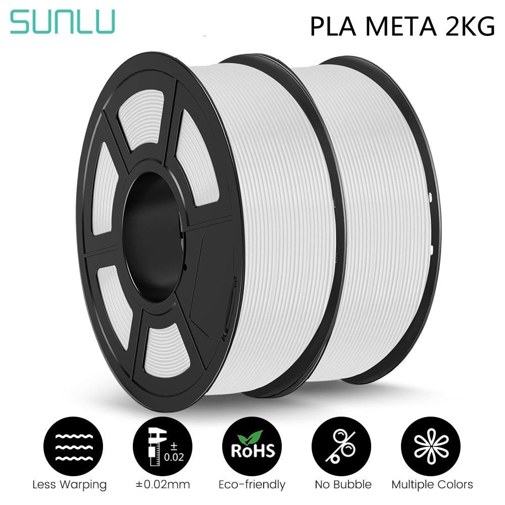 SUNLU  PLA Meta 3D Filament 3D Printer Filaments 2kg 1.75MM Better Mobility Better Toughness Warm Color