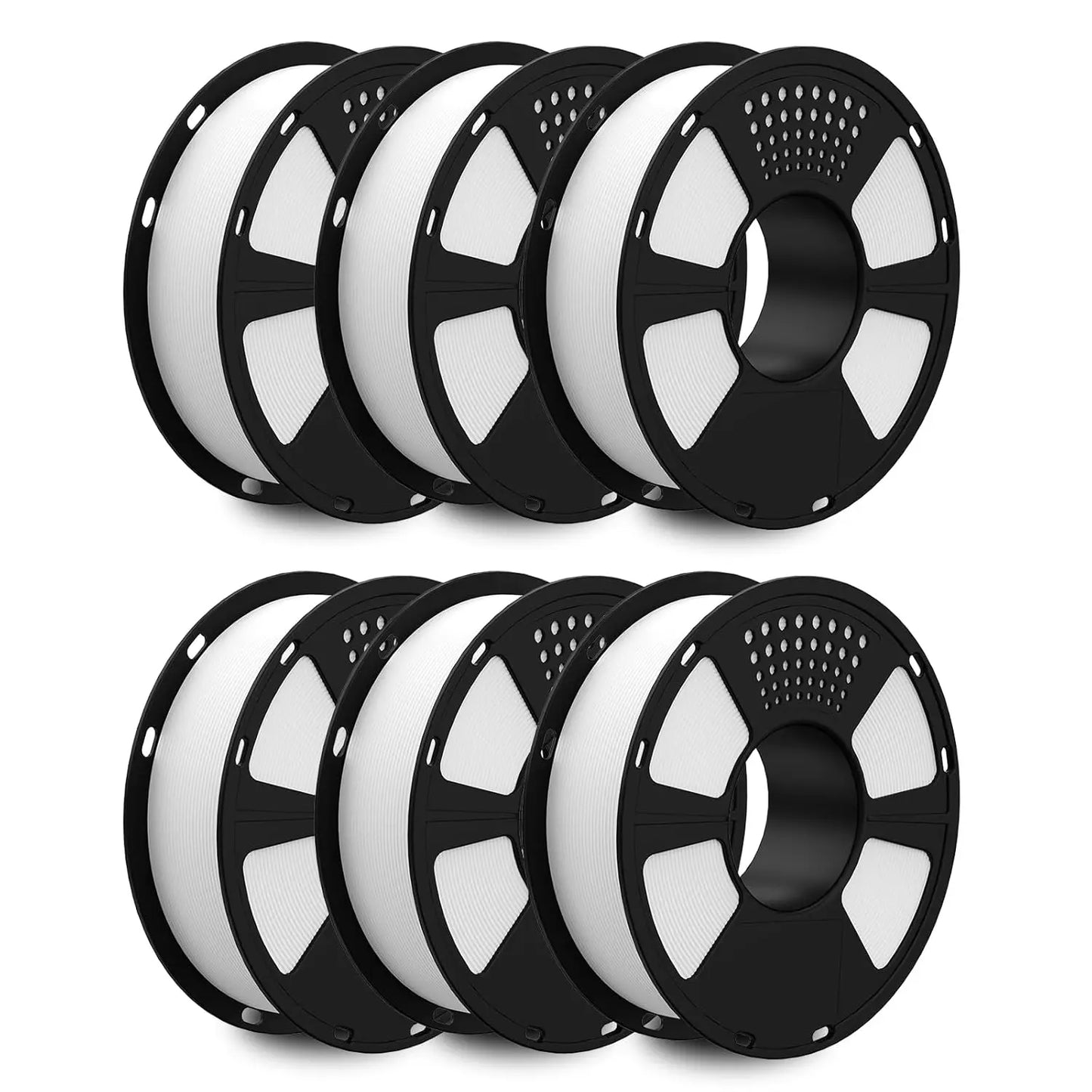 6KG 3D Printer Filament Bundle - White PLA Filament 1.75mm ±0.02mm (6 Spools, 1KG Each) - High Precision, Low Warping, 3D