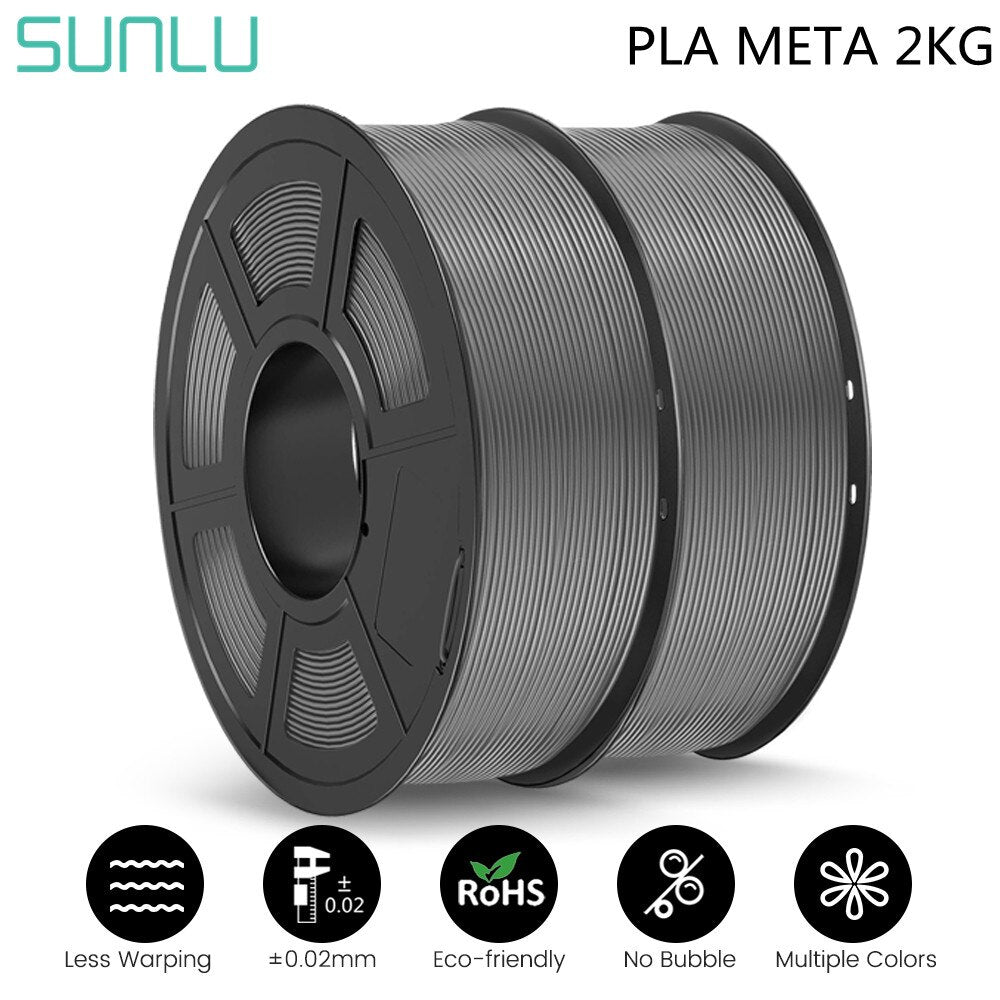 SUNLU  PLA Meta 3D Filament 3D Printer Filaments 2kg 1.75MM Better Mobility Better Toughness Warm Color