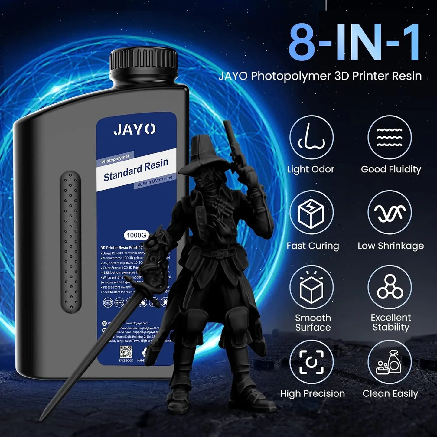 JAYO 5KG&10KG 3D Printer Standard Resin 405nm UV Resin For LCD 3D Printer Material For Printing Easy to Print Good Precision