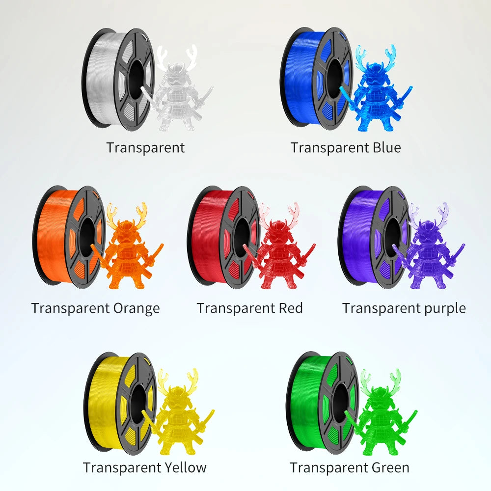 JAYO 3D PETG/PLA/PLA PLUS Printer Transparante Filament 1.75mm Transparency Series & No Bubble non-toxic 3D Printing Materials