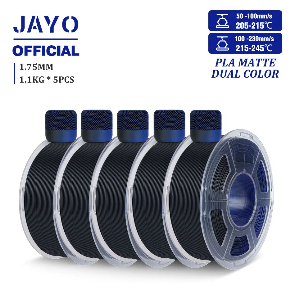 JAYO PLA Matte Dual Color 3D Filament 1.75mm PLA Matte 3D Printer Filament Rolls/Set PLA Filament Smooth Matte
