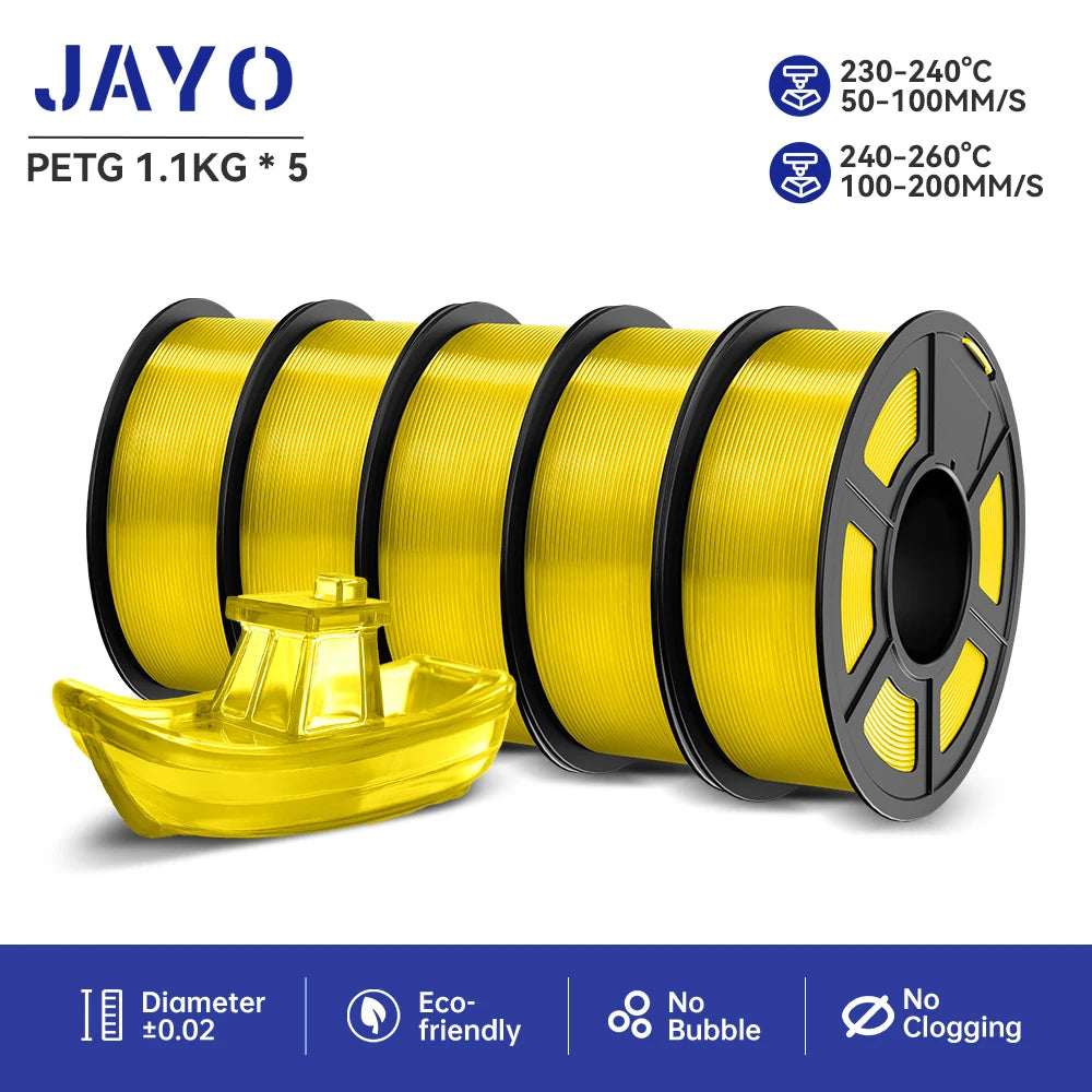 JAYO PETG 3D Printer Filament petg jayo filament  no bubbles no drawing smooth multiple colors 3d printer accessories 1.1kg/roll