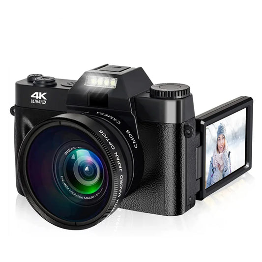 4K Digital Camera 48MP 16X Digital Zoom 3'' Flip Screen WiFi Web Camcorder Vintage Photography Compact Professional Video Camera