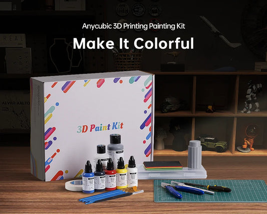 ANYCUBIC 3D printed model coloring tool Kit Water-based Acrylic Paints Paint Brushes Wet Palette Set Paint Handle Polishing Tool