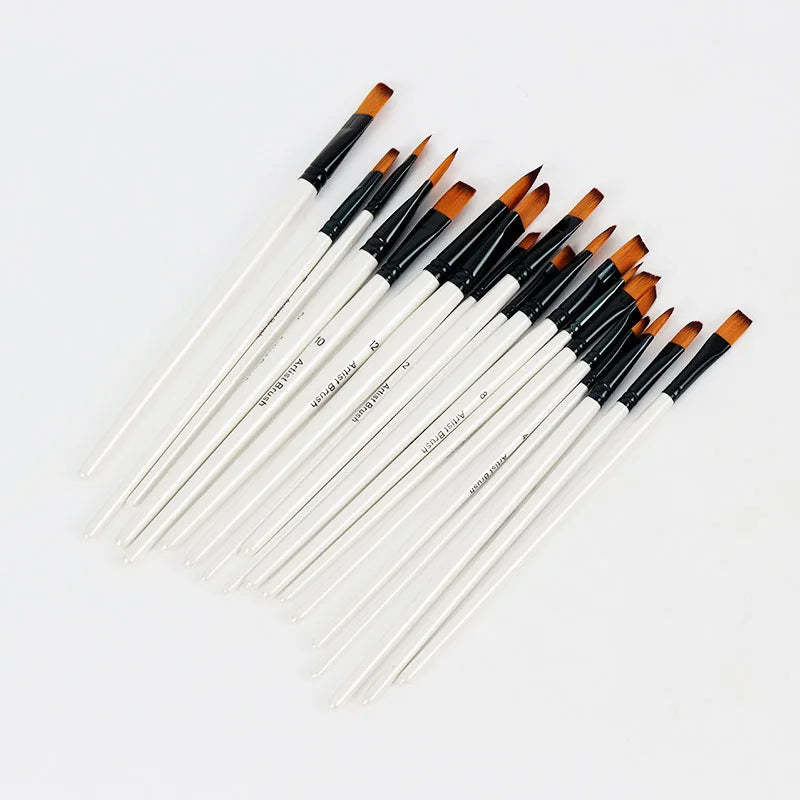 6pcs Artist Paint Brushes Set Synthetic Nylon Tip for Acrylic Oil Watercolor Acrylic Painting for Body Face Rock Canvas Painting