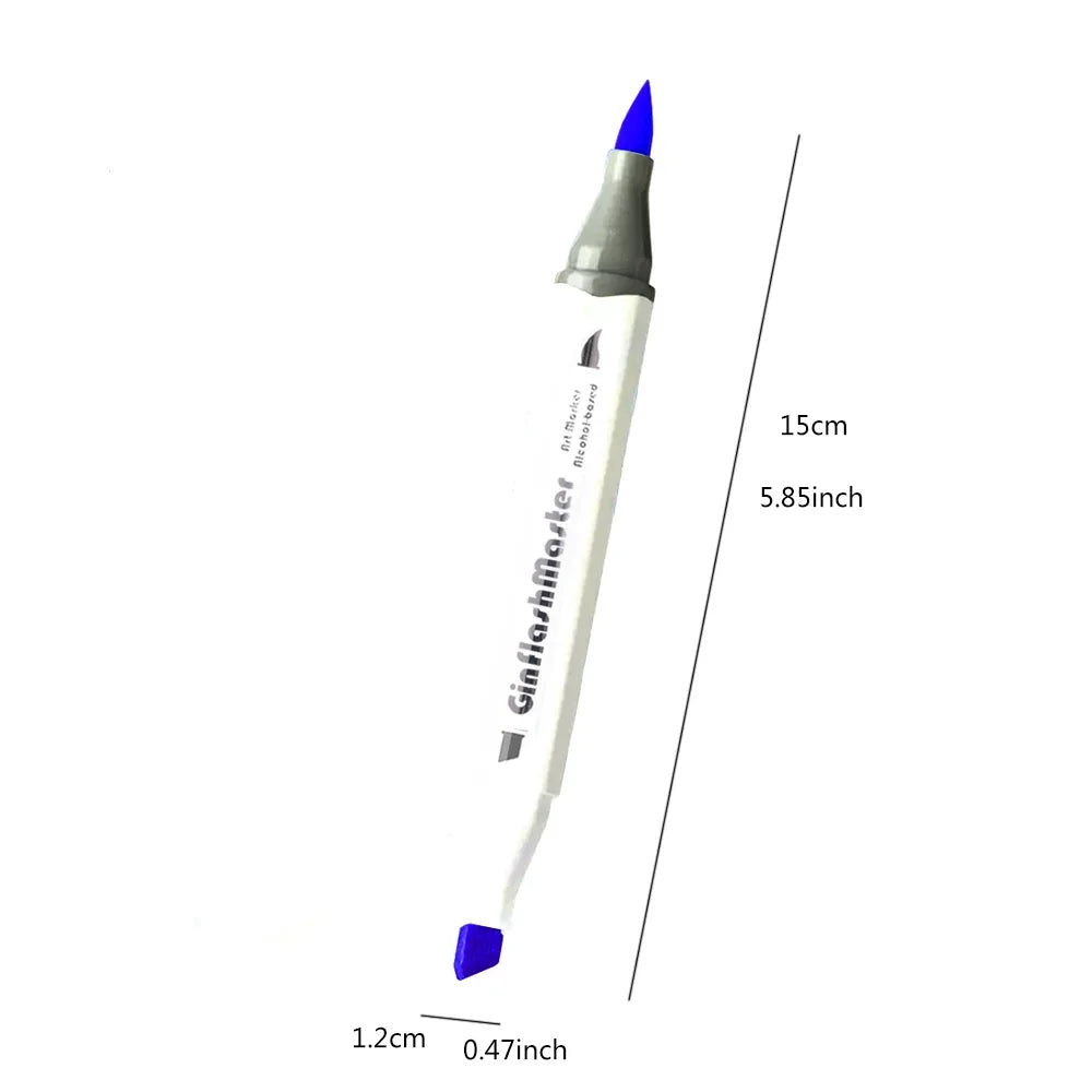 Ginflash Soft Brush Comic Art Markers Brush Pen Sketch Alcohol Based Markers Dual Head Manga Drawing Art Supplies