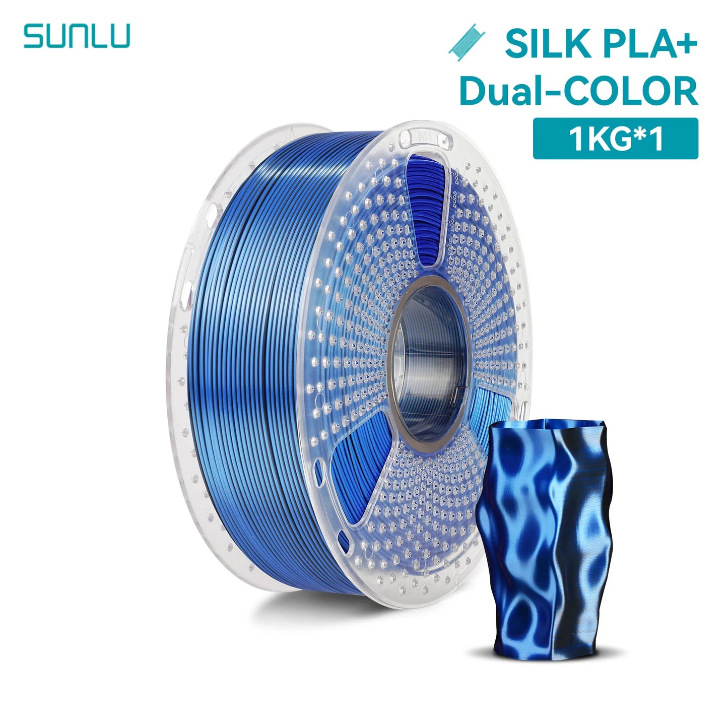 SUNLU 1KG SILK /Dual / Triple /Four Color 3D Printer Filament 1.75mm 1000g Spool (2.2lbs) Neatly Filament Fit Most FDM Printer