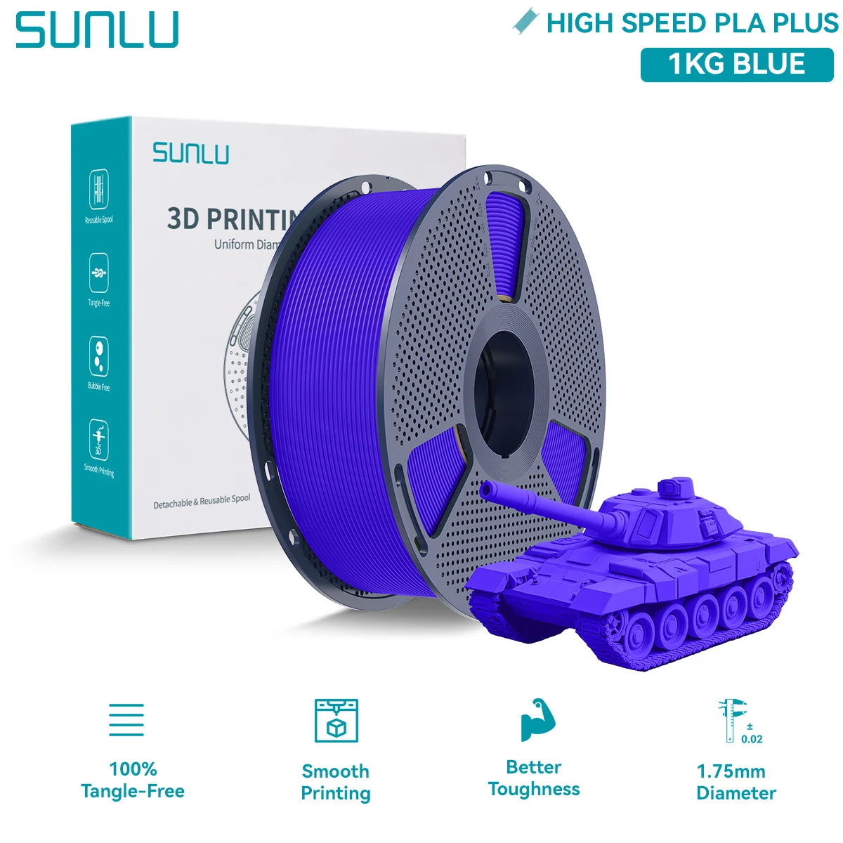 SUNLU High Speed PLA/PLA PLUS/Matte Petg 3D Printer Filament 1.75mm Neatly Wound Multicolor 3D Printing Filaments Fast Print