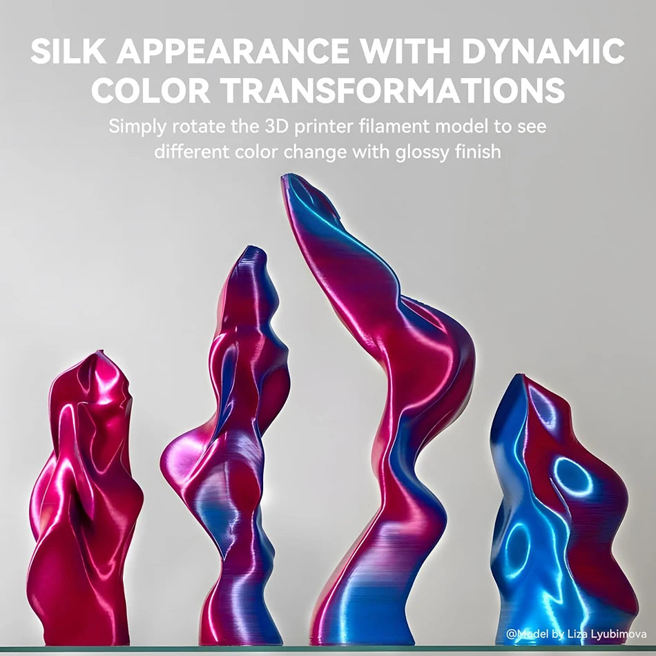 JAYO SILK PLA Filament 1.75mm Dual Colors 3D Printer Filament Coextrusion Silk Triple Color 3D Filament Shiny Multicolor Change