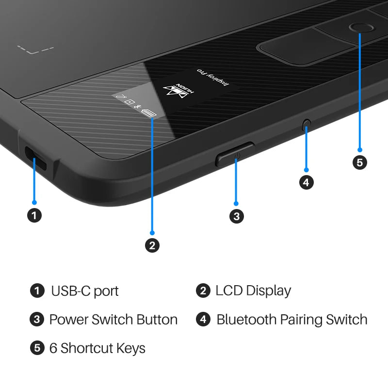 13.6 x 8.5 Inches HUION G930L Wireless Graphics Tablets Inspiroy Giano Drawing tablet Bluetooth Connection with Pentech 3.0 Stylus