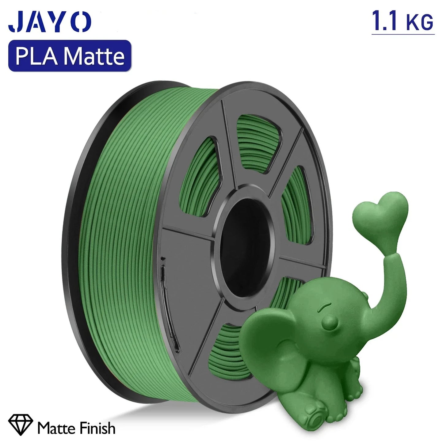 JAYO 1100G 3D PLA Matte Printer Filament 1.75mm Neatly Wound PLA Filament with Matte Finish Print with 99% FDM 3D Printer &Pen