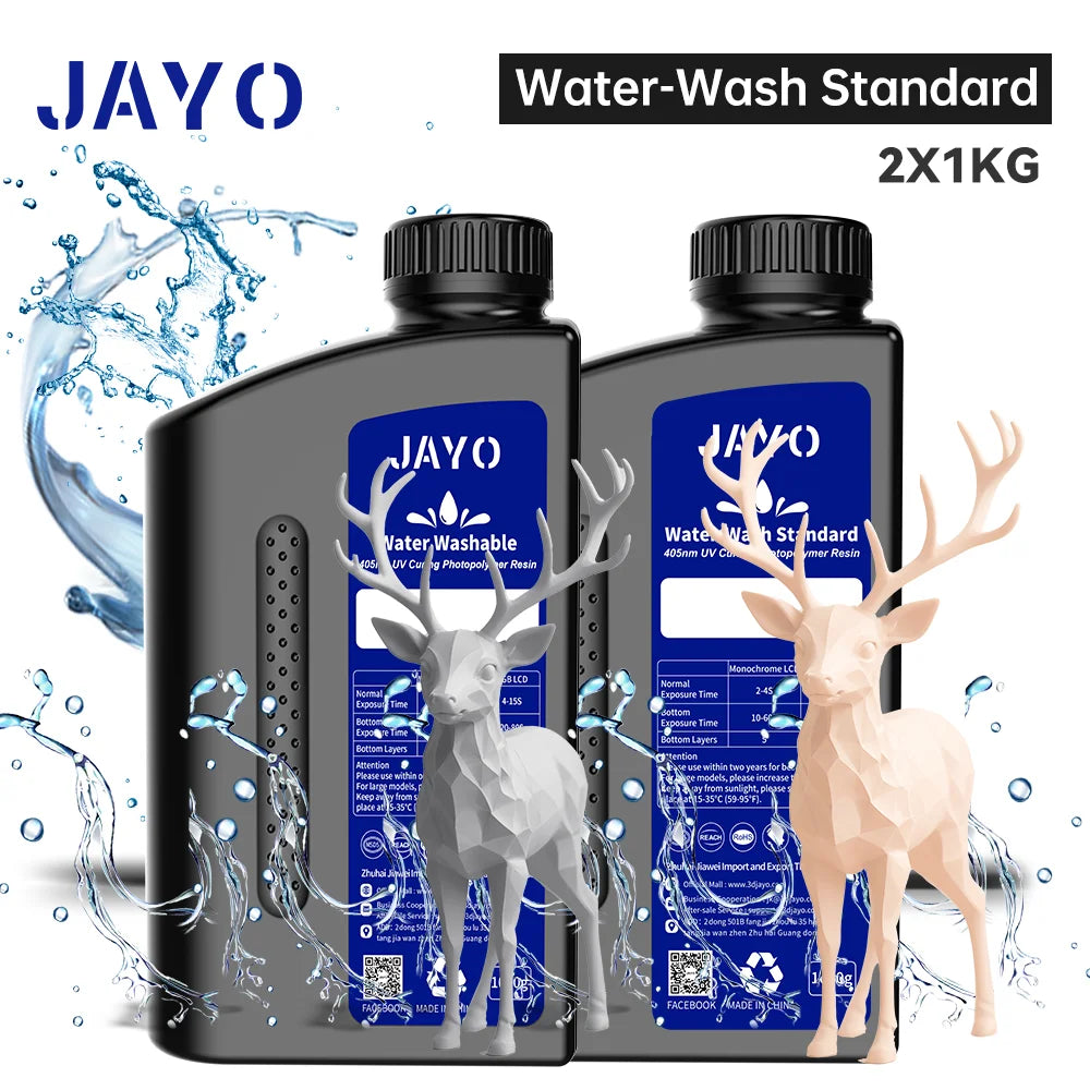 JAYO Standard /ABS-Like/ Water Wash 3D Printer UV Resin 405nm 2 Bottles For LCD 3D Printer Material For Printing Easy to Print
