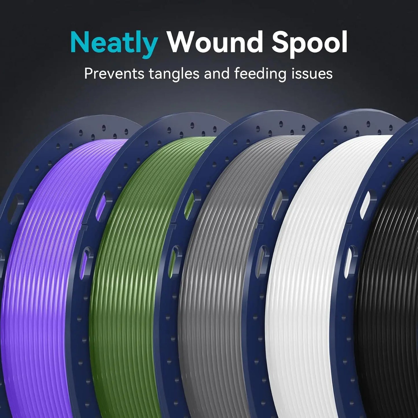 SUNLU PLA PLUS 1KG PLA+ 3D Printer Filament 1.75mm High transparency Tolerance+/-0.02mm Colorful Neatly Wound 300MM/S