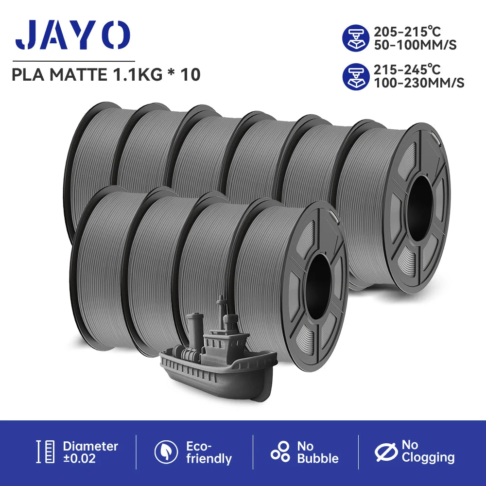 JAYO 3D Printer part PETG/PLA Meta/PLA/SILK/PLA PLUS/TPU Filament 1.75mm for 10Rolls FDM 100% No Bubbel craft part DIY Materials