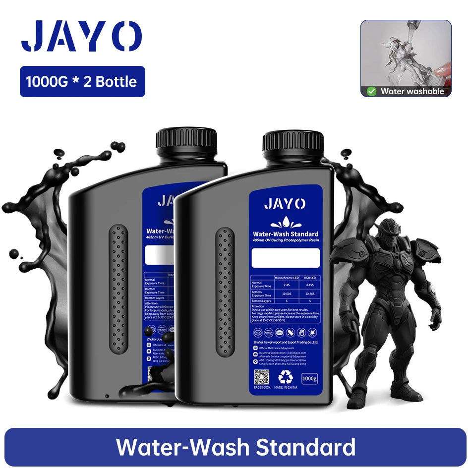 JAYO Standard/Toughness/Plant-based/Like-ABS Resin 2KG 3D Photopolymer UV Curing Resin High Precision 3D Printing Material