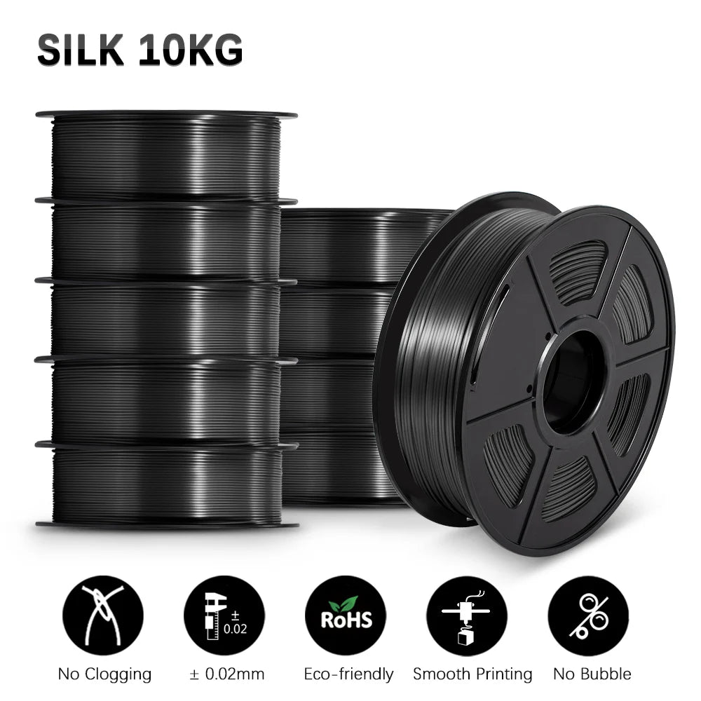 JAYO 3D Printer part PETG/PLA Meta/PLA/SILK/PLA PLUS/TPU Filament 1.75mm for 10Rolls FDM 100% No Bubbel craft part DIY Materials