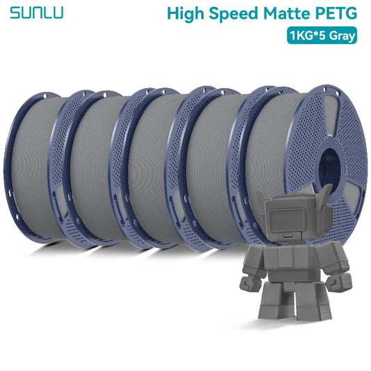 SUNLU 5KG Matte PETG High Speed 3D Printer Filament 1.75mm High Strength Fast Smooth Printing PETG Filament for FDM 3D Printer