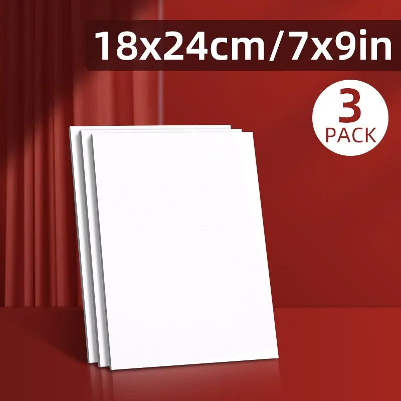 3 Pack Canvas Panels, Blank Board Panels for Acrylic, Oil, Watercolor, Tempera Painting,  Primed Acid-Free for Students, Adults