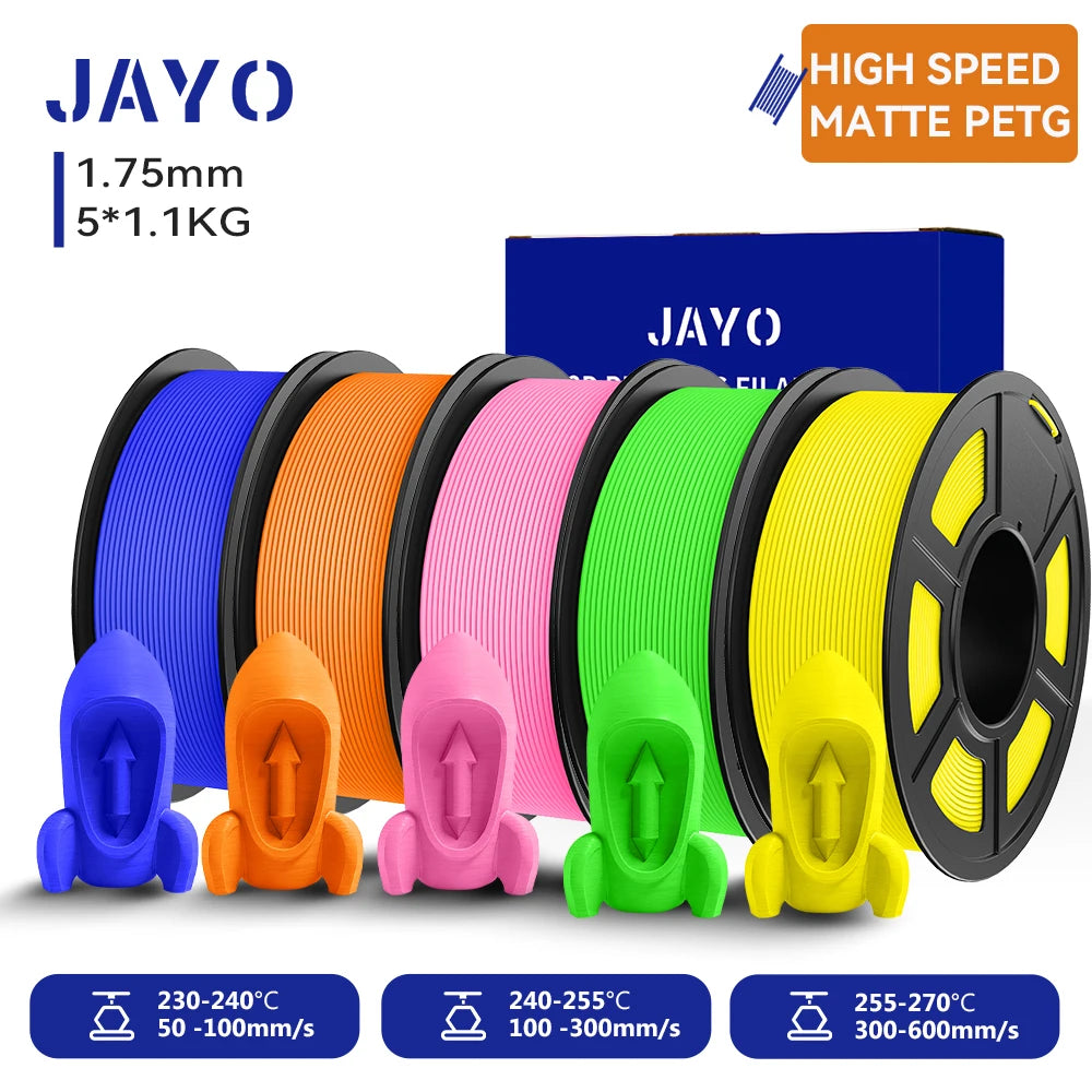 JAYO 5.5KG 3D PETG / High Speed Matte PETG / PLA Classic Printer Filament 1.75mm 3D Printer Filament Neatly Wound PETG for 3D
