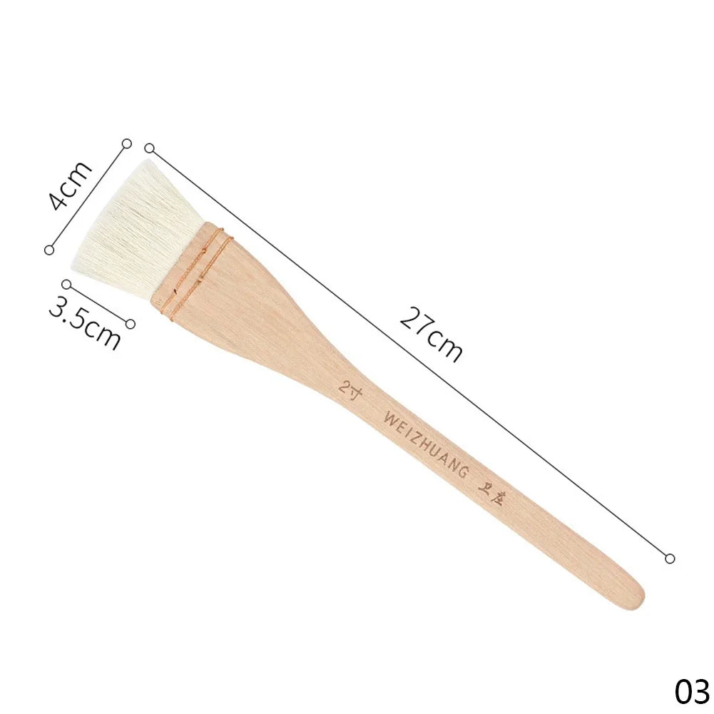 Wooden Handle Goat Hair Paint Brushes Smooth Sanding for Wall 10 Sizes Watercolor, Acrylic, Oil Painting Art Supplies