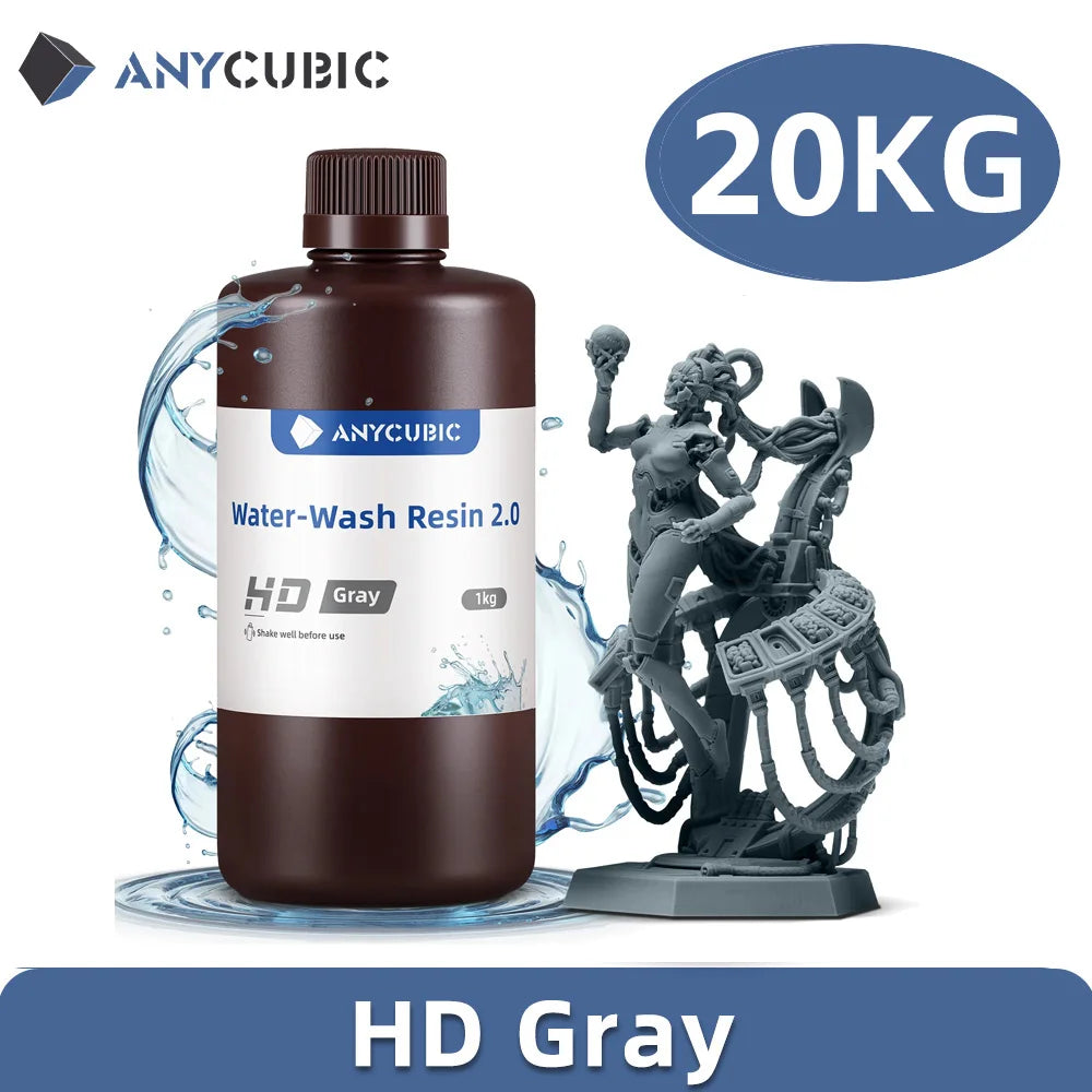 ANYCUBIC Resin ABS Pro 2/ Water Wash/ ECO Plant Resin 405nm UV Resin 10kg For LCD 3D Printer Material For Printing