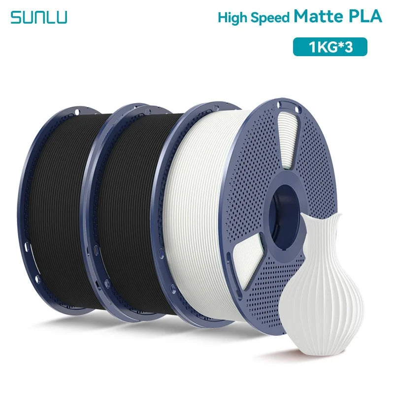 SUNLU 3KG High Speed PLA/Matte PLA/Matte PETG Filament 1.75mm 1kg Spool Neatly Wound Filament Fit Most FDM 3D Printers