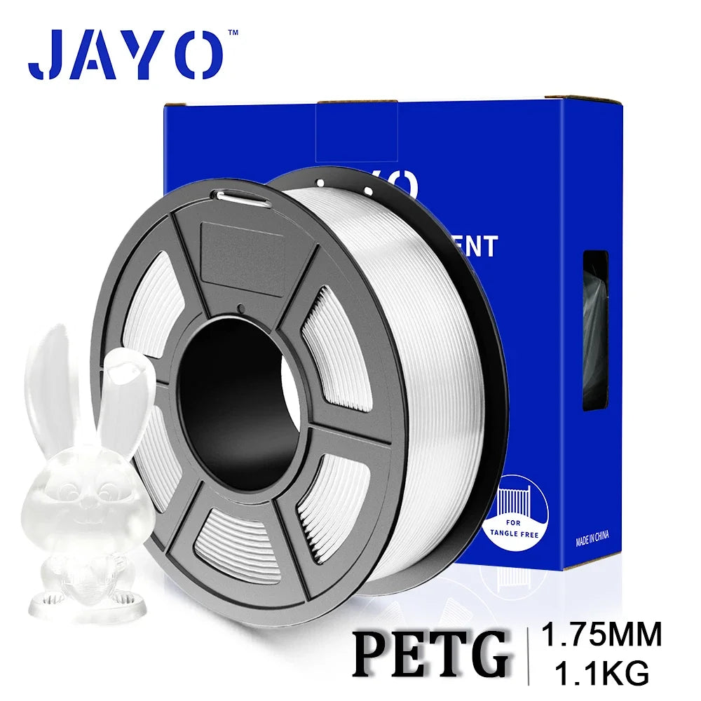 JAYO 3D PETG/PLA/PLA PLUS Printer Transparante Filament 1.75mm Transparency Series & No Bubble non-toxic 3D Printing Materials