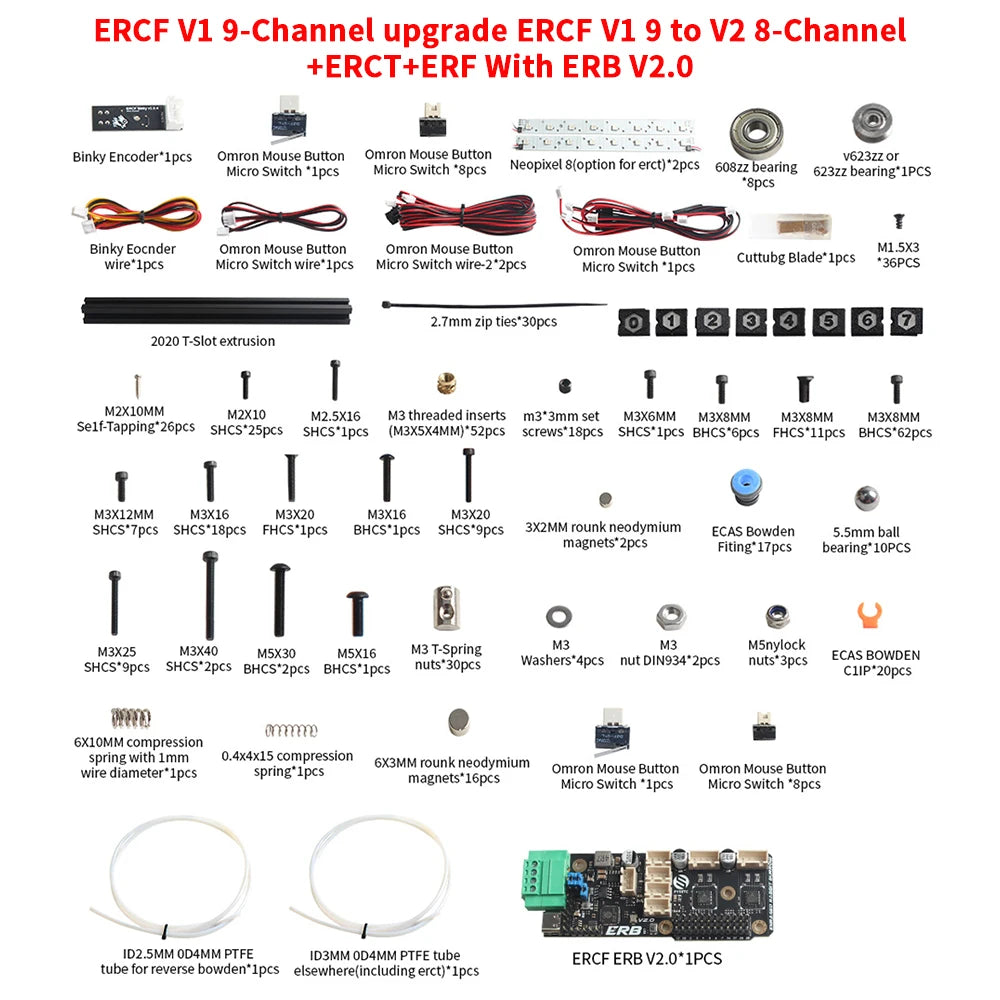 FYSETC ERCF V2 Kit ERCT ERF 8/12Color Enraged Rabbit Multi-color Printing for Voron2.4 Trident 3D Printer Official Certification