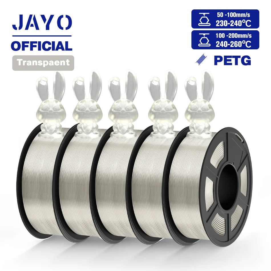 JAYO PETG Filamanet 1.75MM 5Rolls/set 3D Printer Filament PETG Neatly Wound 3D Printing Material For FDM 3D Printer