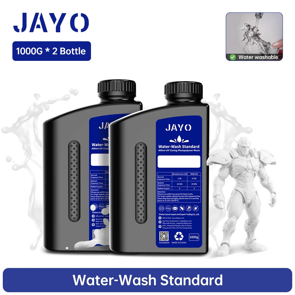 JAYO Standard/Toughness/Plant-based/Like-ABS Resin 2KG 3D Photopolymer UV Curing Resin High Precision 3D Printing Material