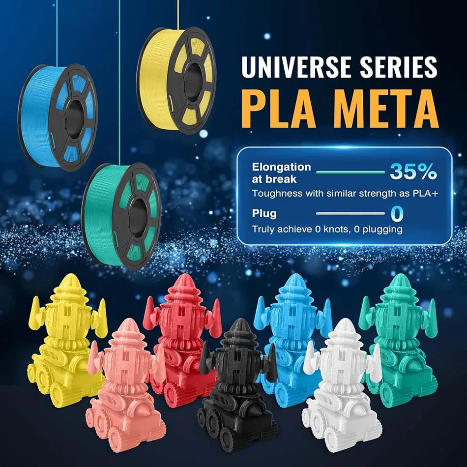 JAYO PLA Meta Filament 5 Rolls 1.75MM PLA 3D Printer Filament Neatly Wound Toughness 1.1KG 3D Printing Materials For FDM