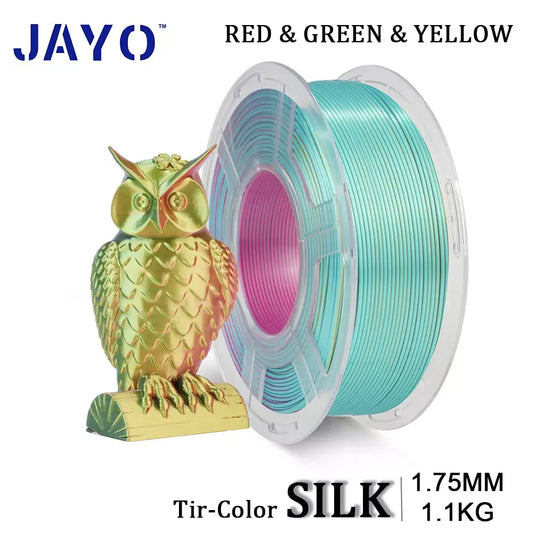 JAYO 3D Silk Pla Plus/ Dual/Triple Colors SILK 3D Printer Filament 1.75mm SILK Rabinbow 1.1kg/roll 3D Printing Materials