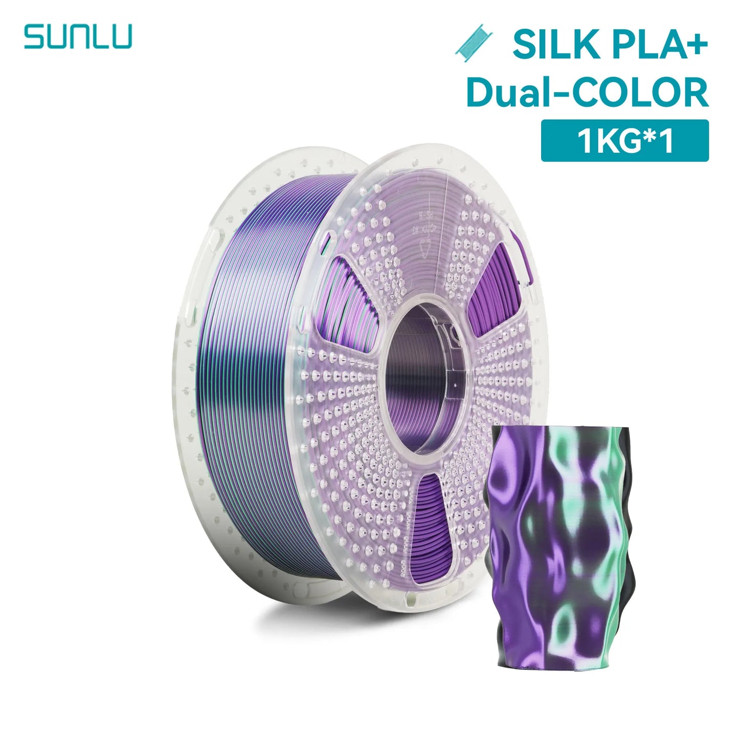 SUNLU 1KG SILK /Dual / Triple /Four Color 3D Printer Filament 1.75mm 1000g Spool (2.2lbs) Neatly Filament Fit Most FDM Printer