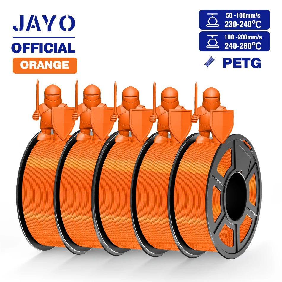 JAYO PETG Filamanet 1.75MM 5Rolls/set 3D Printer Filament PETG Neatly Wound 3D Printing Material For FDM 3D Printer