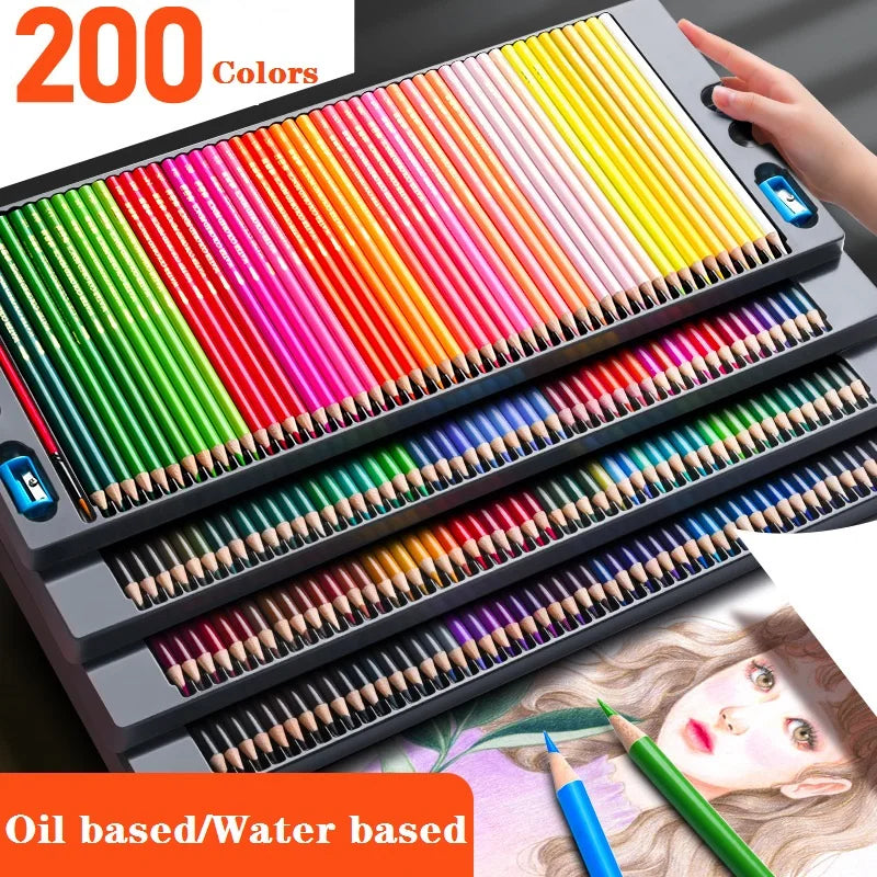 48/72/120/150/200 Colores Oily/Water Colored Pencil Watercolor Lapics Painting School Stationary Art Supplies Specialty