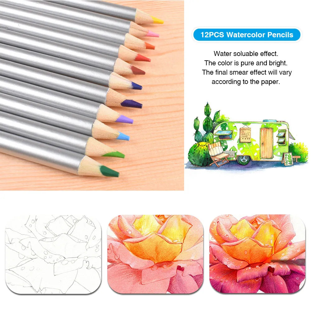 28/54/72/96/144 Pcs Drawing Sketching Coloring Set Drawing Pencils and Sketching Kit Art Tool Kit Professional Art Supplies Set