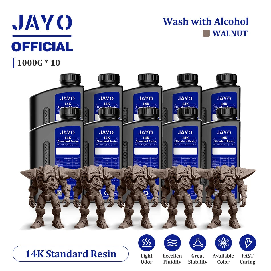 JAYO 10 Bottles 3D Resin Standard Fast Curing Standard/ 14K Standard/ Standard Plus 3D Resin for LCD DLP SLA Resin 3D Printer