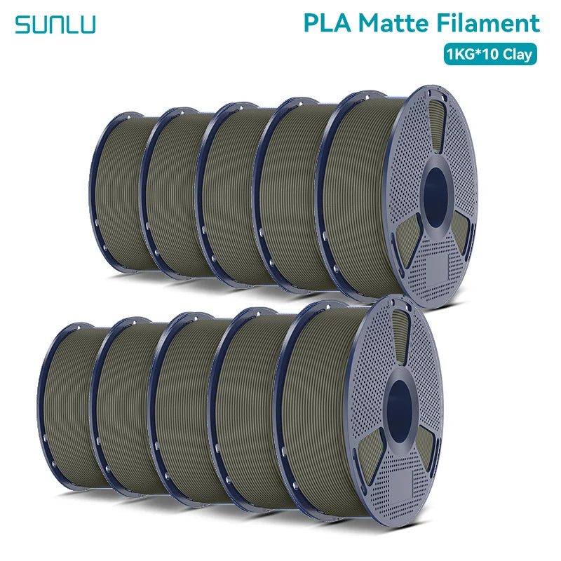 SUNLU PLA Matte 3D Filament 1.75mm Frosted Texture Neatly Wound Multicolor Matte Pla Filament For Most FDM 3D Printer 10KG