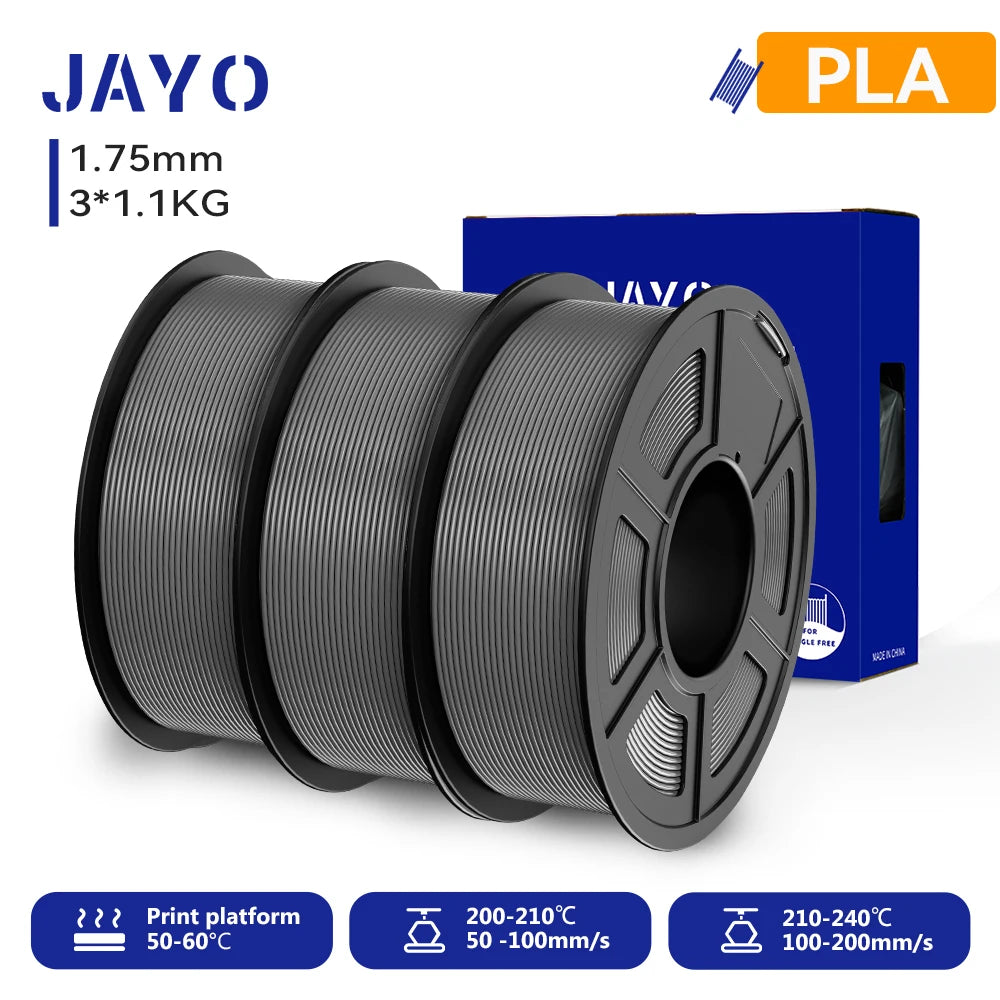JAYO 3D PETG/PLA/PLA PLUS Printer Filament 1.75mm 3rolls 100% No Bubble non-toxic 3D Printing Materials for 3D Printer&3D Pen