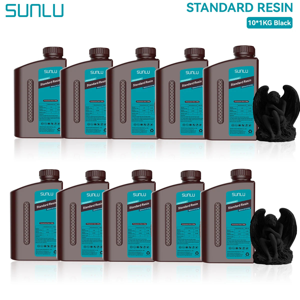SUNLU Standard 3D Printer Resin 10KG 405nm Low Odor High Precision Photopolymer UV Resin For Most LCD 3D Printing Material