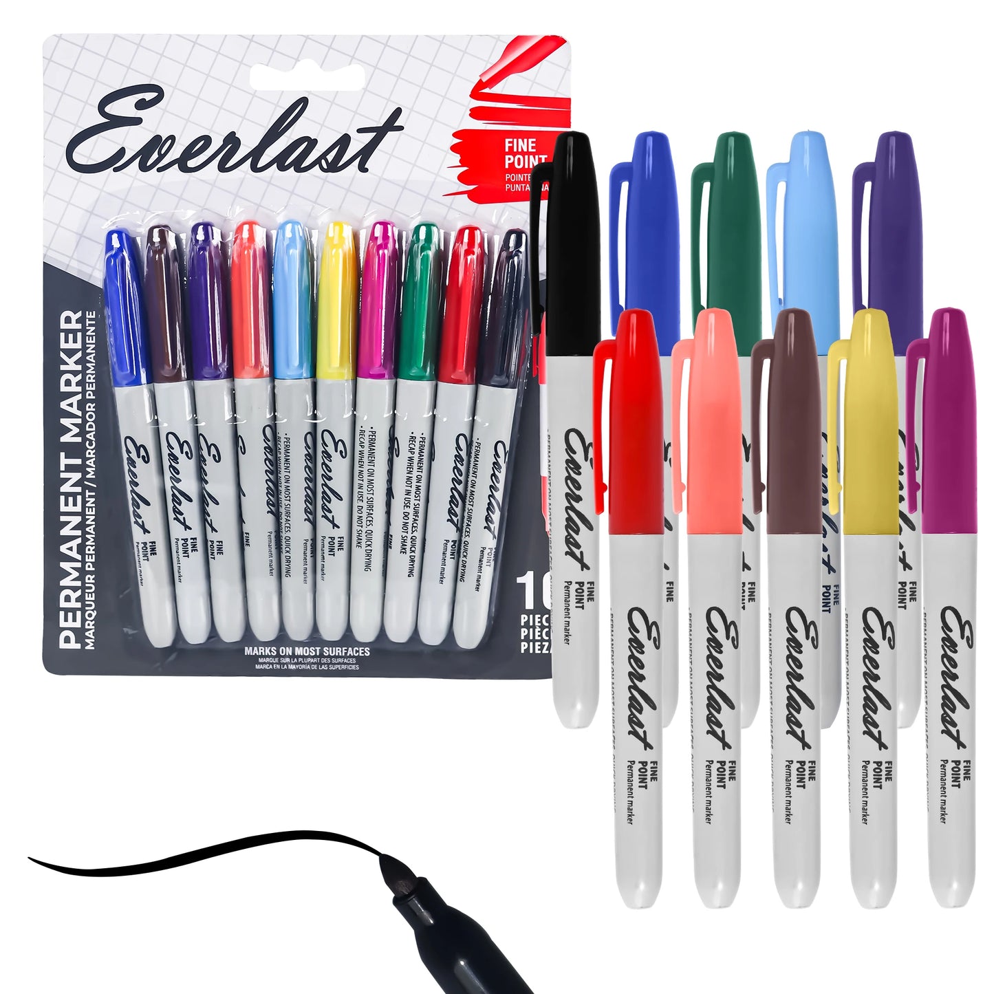 20/40/60-Pack Waterproof  Dual-Tip Permanent Markers, Quick-Drying, Waterproof & Smudge-Proof, for Office Marking, Note-Taking,